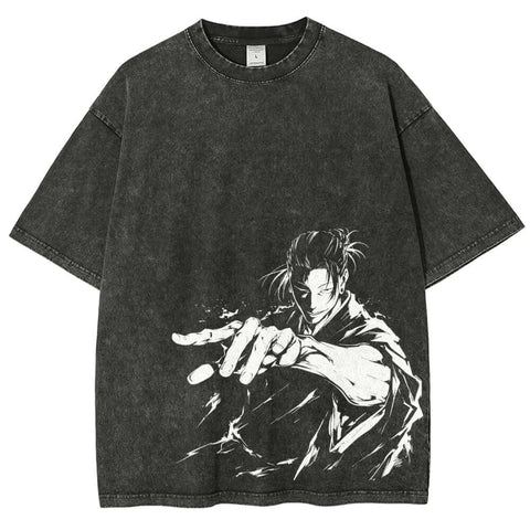 Anime Jujutsu Kaisen Gojo Satoru T Shirts Washed Men Women Cotton Harajuku T-Shirts Ryomen Sukuna Retro for Men Women Tops Tees