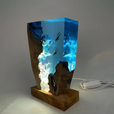 🌊 New Seabed World Resin Table Lamp – A Mystical Underwater Glow for Your Space