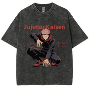 Anime Jujutsu Kaisen Gojo Satoru T Shirts Washed Men Women Cotton Harajuku T-Shirts Ryomen Sukuna Retro for Men Women Tops Tees