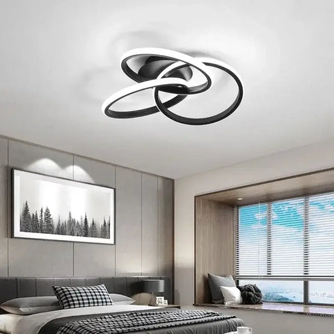 Modern LED Ceiling Light Acrylic Trefoil Dimmable Black White And Gold Indoor Lamp For Living Room Bedroom Dining Room Luminaire