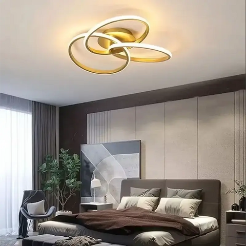 Modern LED Ceiling Light Acrylic Trefoil Dimmable Black White And Gold Indoor Lamp For Living Room Bedroom Dining Room Luminaire