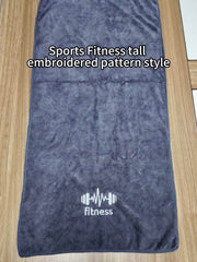 Ultra-Absorbent Sports Towel for Men & Women - Embroidered, Quick-Dry Gym Towel with Sleeve Cover, 40.64x96.52cm - Perfect for Fitness, Running, Outdoor Activities, Badminton, Basketball