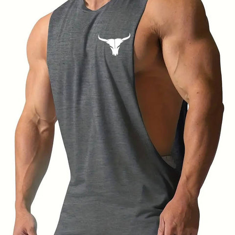 Men's Sport Tank Tops Summer Muscle Fit Knit Polyester Spandex Sleeveless Crew Neck Athletic Shirts Quick-Dry Breathable Gym Training Vest Print B01#139